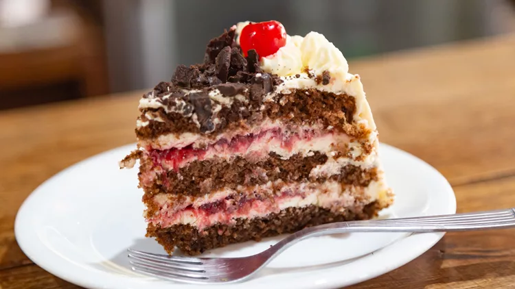 Slice of black forest cake