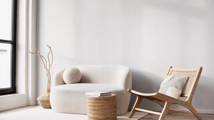Modern interior design. Sofa in a living room