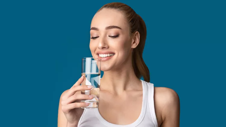 Woman drinking water