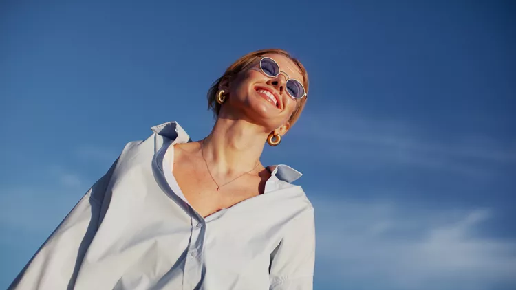 sky and woman