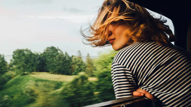 sky and woman