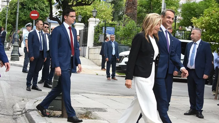 Κυριάκος Μαρέβα και Κωνσταντίνος Μητσοτάκης