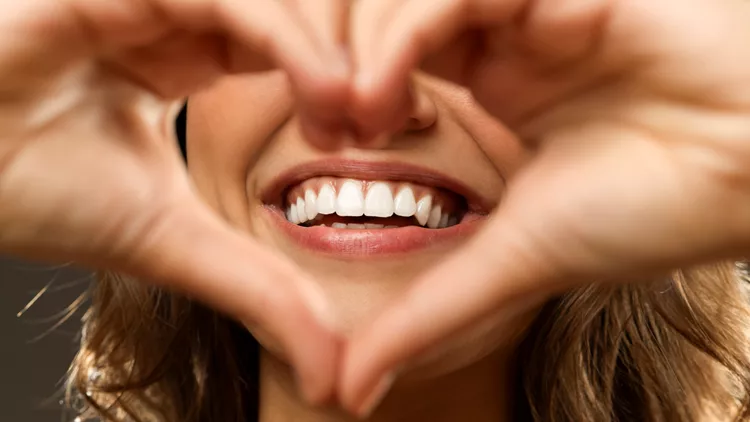 woman, happy, teeth