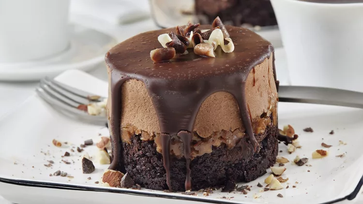 Individual Chocolate Mousse Hazelnut Fudge Cake