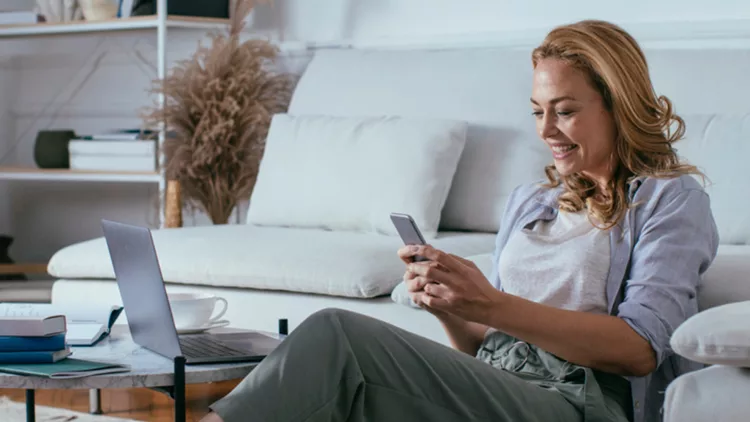 Woman with smartphone