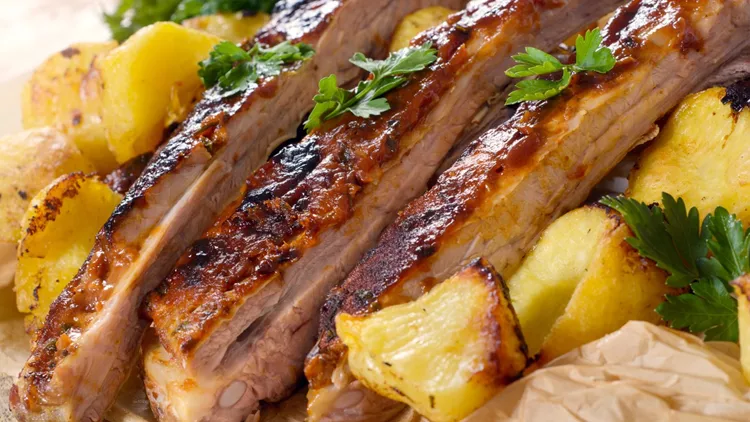 Prebared ribs and potatoe