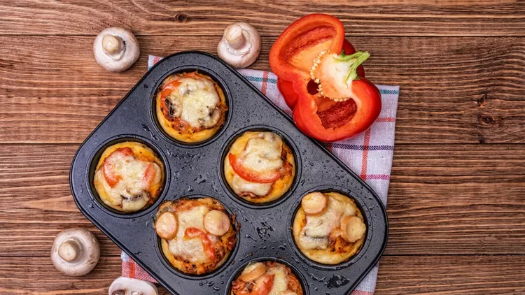 Deep dish pizza cupcakes.