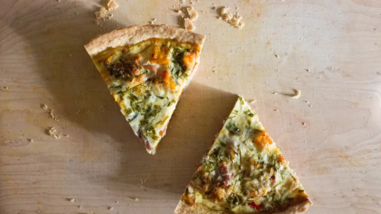 Slices of Butternut Squash Quiche Pie