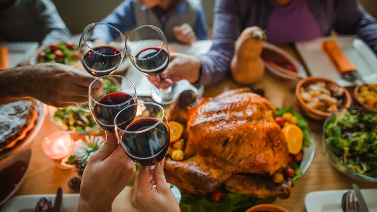 Cheers to this great Thanksgiving dinner!