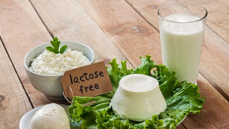 lactose free intolerance - food with background