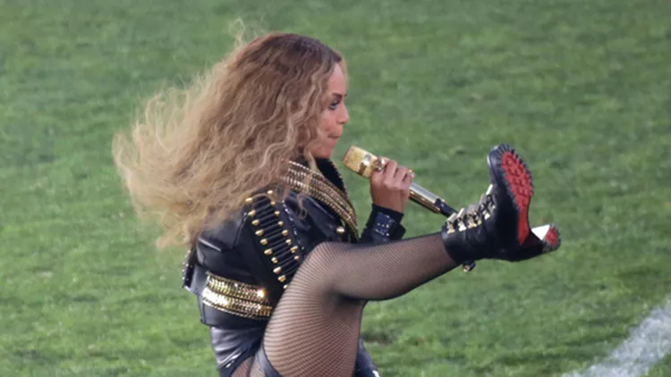 Beyonce performs at Super Bowl 50