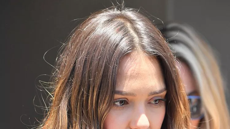 Jessica Alba and her daughters head to a friend's house in west hollywood