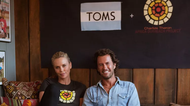 Charlize Theron &amp; Blake Mycoskie of TOMS Celebrate: Partnership Launch