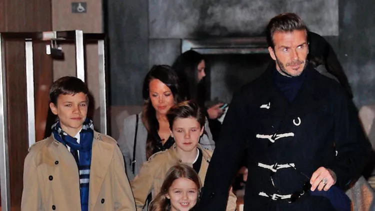 David Beckham and his children head to see Victoria's fashion show in New York City