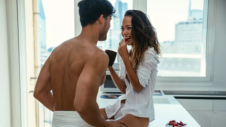 Young couple lifestyle moments at home