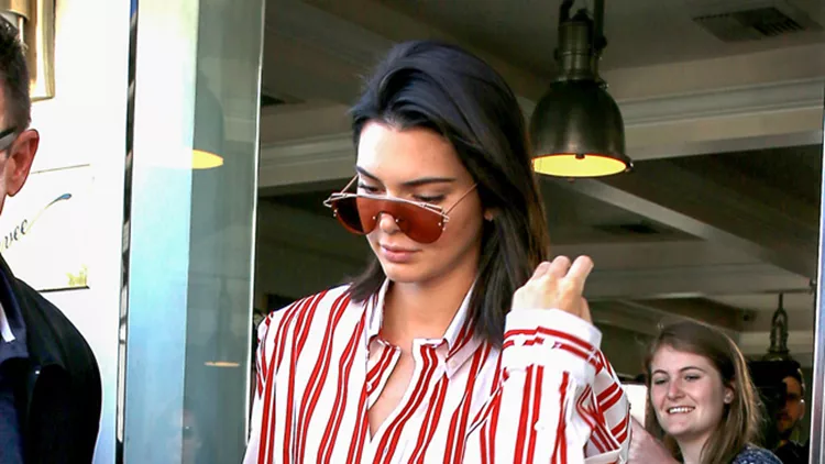 Kendall Jenner in stripes