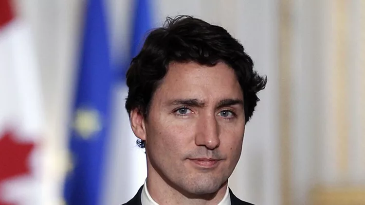 French President Francois Hollande Receives Justin Trudeau,  Canadian Prime Minister At Elysee Palace