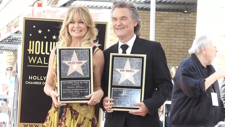 Goldie Hawn and Kurt Russell were honored with a star on the Hollywood Walk of Fame