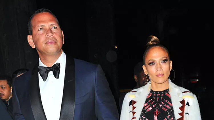 Jennifer Lopez and Alex Rodriguez are hand in hand as they attend the Met Gala after party at Boom Boom Room in NYC