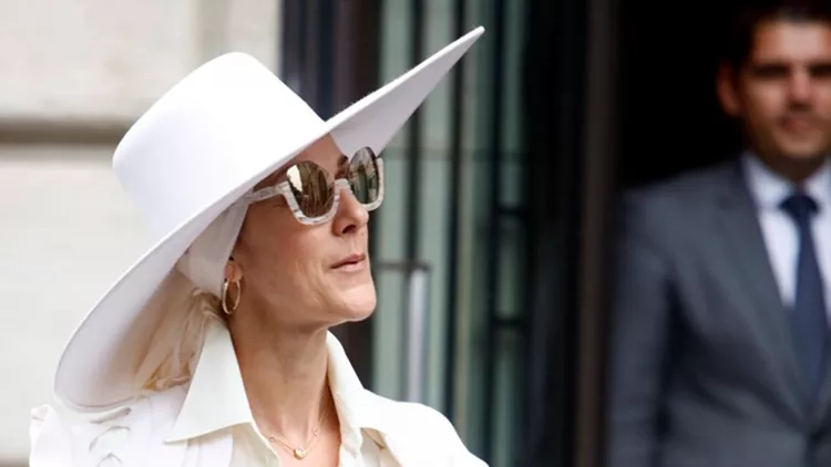 Celine Dion seen as she leaves her hotel in Paris