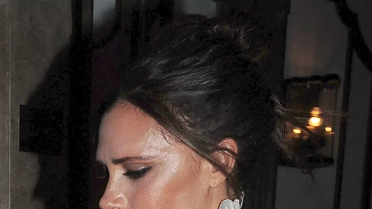 Victoria Beckham is seen leaving the Harper's Bazaar Women of the Year Awards in London