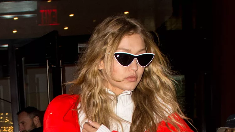 Gigi Hadid stuns in a red puffer jacket while leaving Nobu Restaurant in New York City