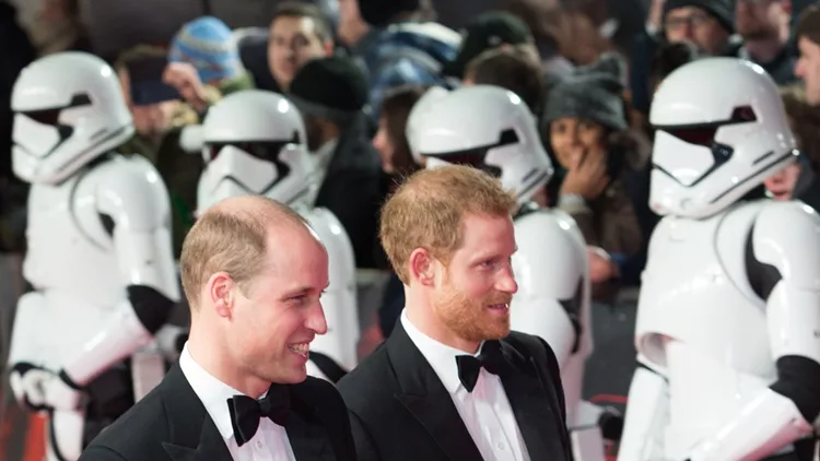 Prince William and Prince Harry attend UK film premiere of Star Wars: The Last Jedi at the Royal Albert Hall