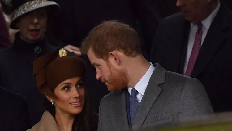 Meghan Markle, Prince Harry and the British Royal family are seen attending a Christmas day church service in Sandringham, UK