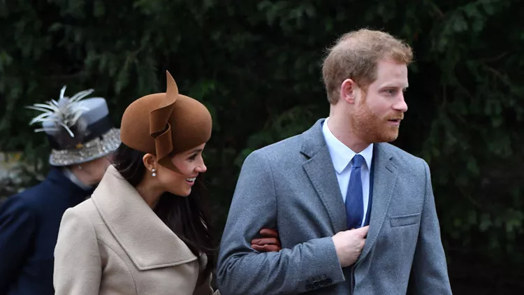Meghan Markle, Prince Harry and the British Royal family are seen attending a Christmas day church service in Sandringham, UK