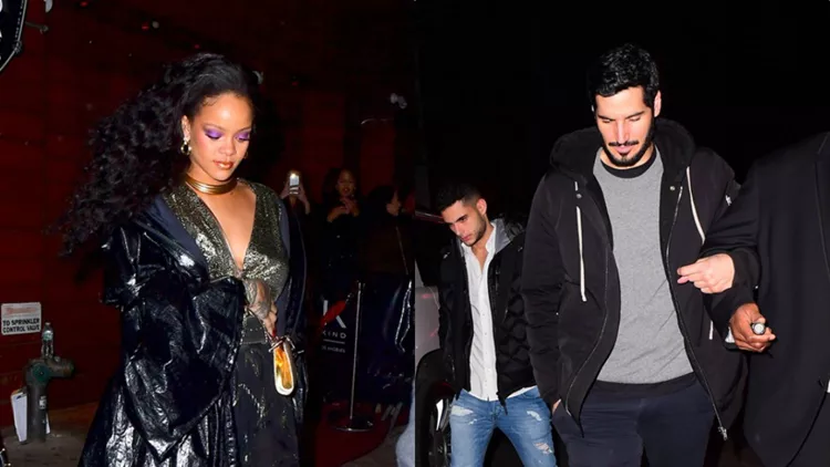 Rihanna Celebrates her Grammy Win with Boyfriend Hassan Jameel at 1Oak in NYC