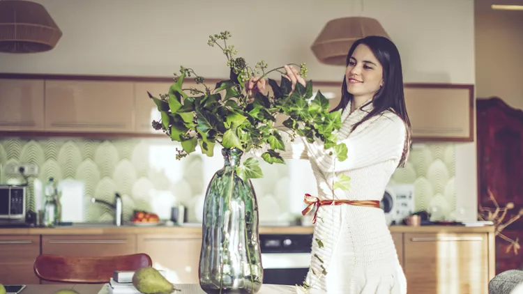 Young woman at home