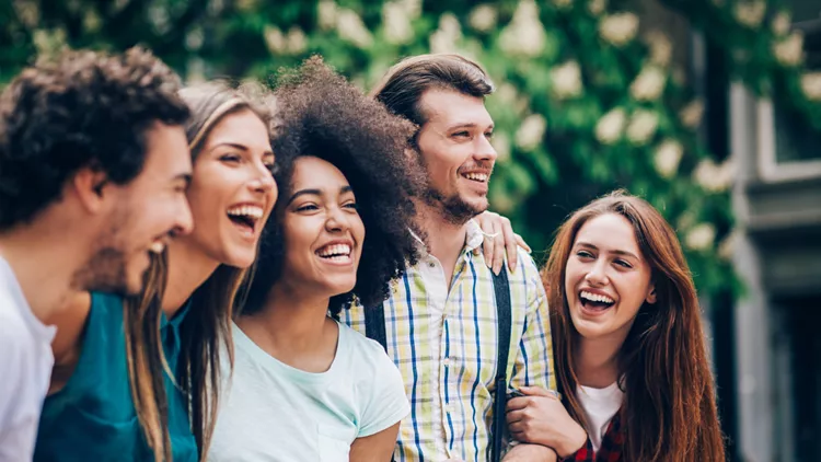 Multi-ethnic group of friends