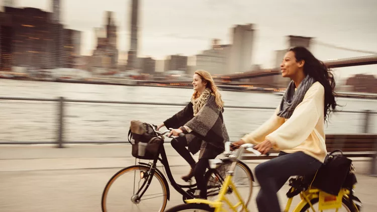 Sharing a Bicycle ride my friend in NYC