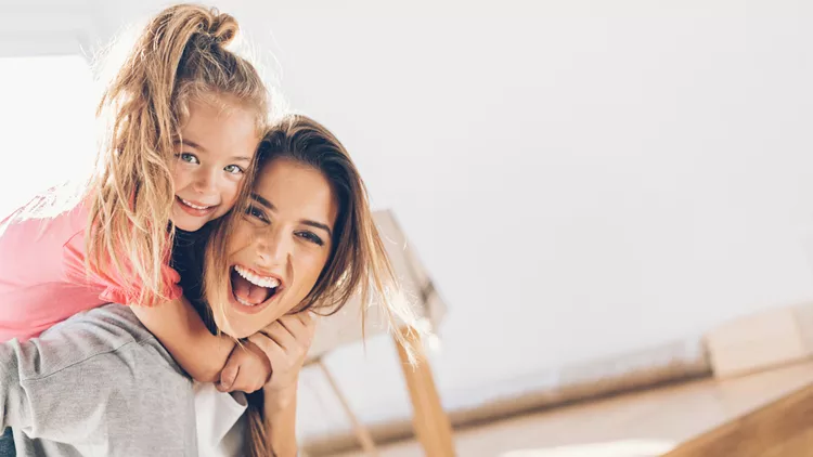 Mother and daughther happy together