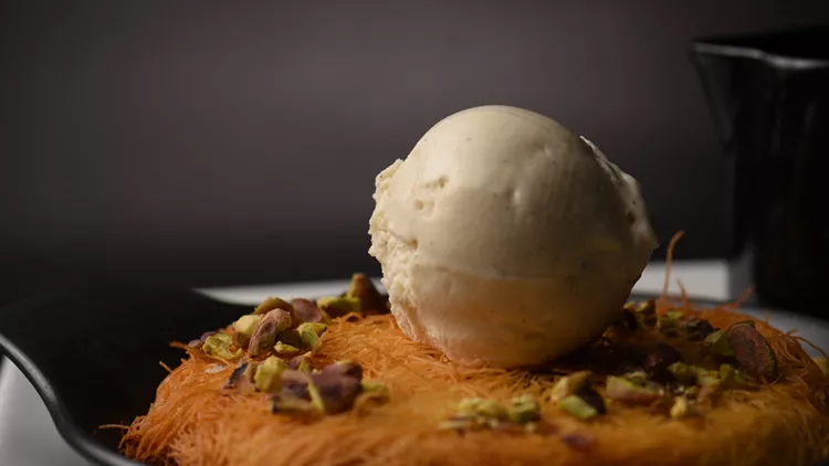 Kunefe with Ice Cream