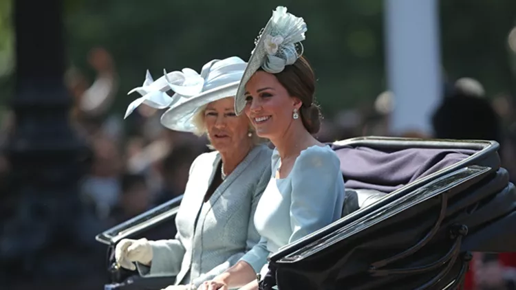 Duchess Of Cambridge and Camilla Duchess Of Cornwall At The Trooping Of The Colour 2018 - Carriage Procession