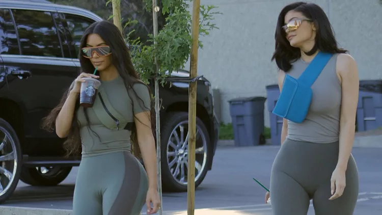 Kim Kardashian and Kylie Jenner arrive for a photoshoot in Los Angeles, CA