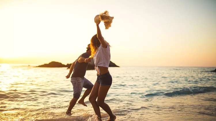 Dancing on the beach