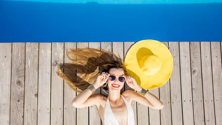 Woman at the swimming pool