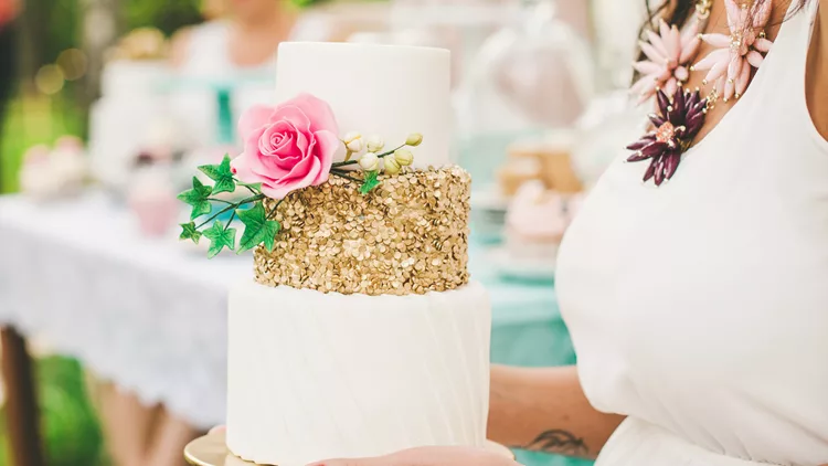 Beautiful cake at a garden party