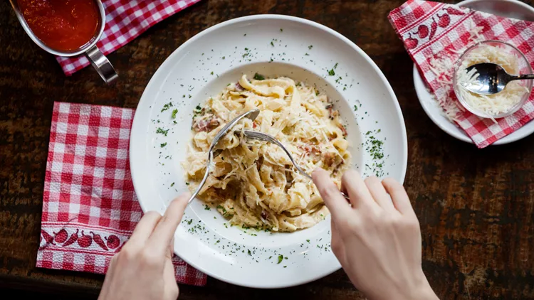Eating pasta