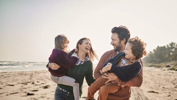 Family on the beach