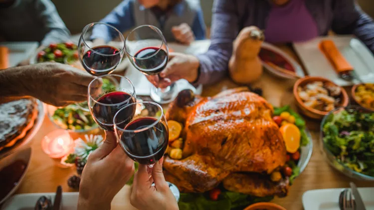 Cheers to this great Thanksgiving dinner!