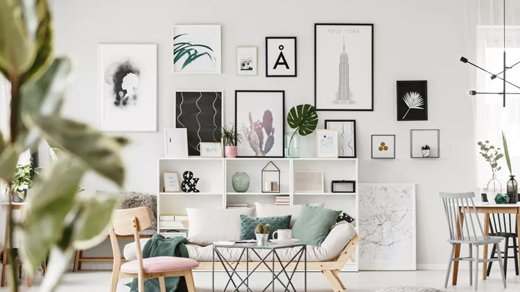 Modern flat interior with posters