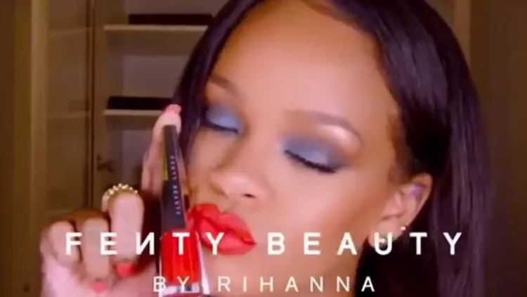 rihanna fenty red lips
