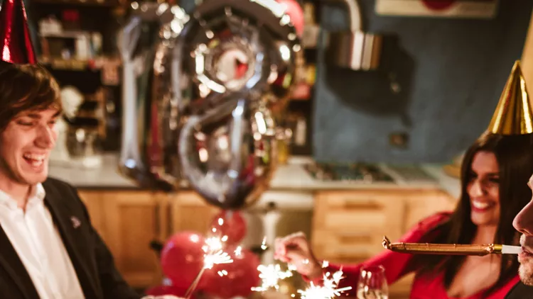 new year celebration with champagne