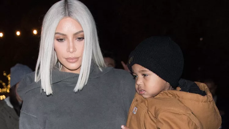 Kim Kardashian is seen leaving with her son Saint West in Thousand Oaks