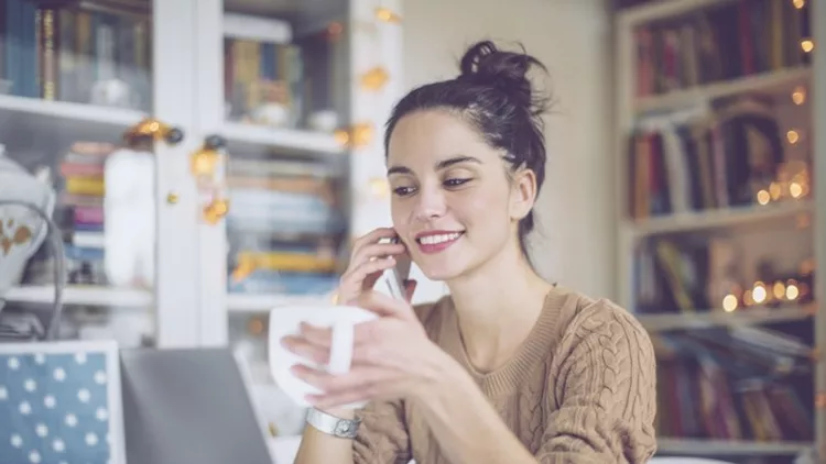 Young woman at home