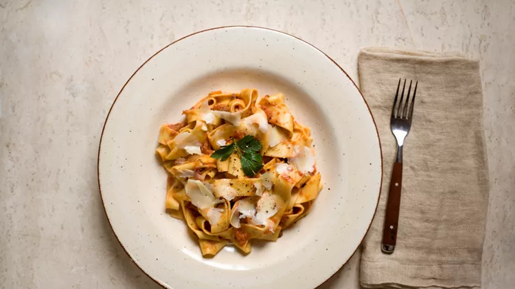 Pappardelle with bolognese sauce