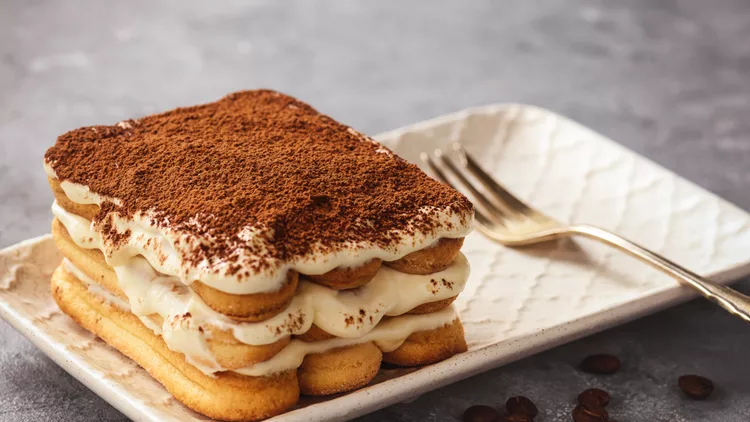 Homemade tiramisu cake, italian dessert.